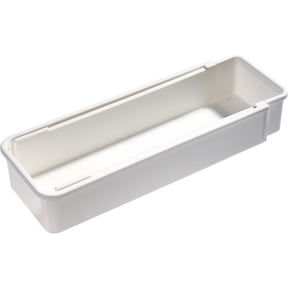 Expandable Drawer Organizer for Deep Kitchen Drawers, Adjustable Sliding Tray for Kitchen Utensils, Cooking Tools and Small Accessories White