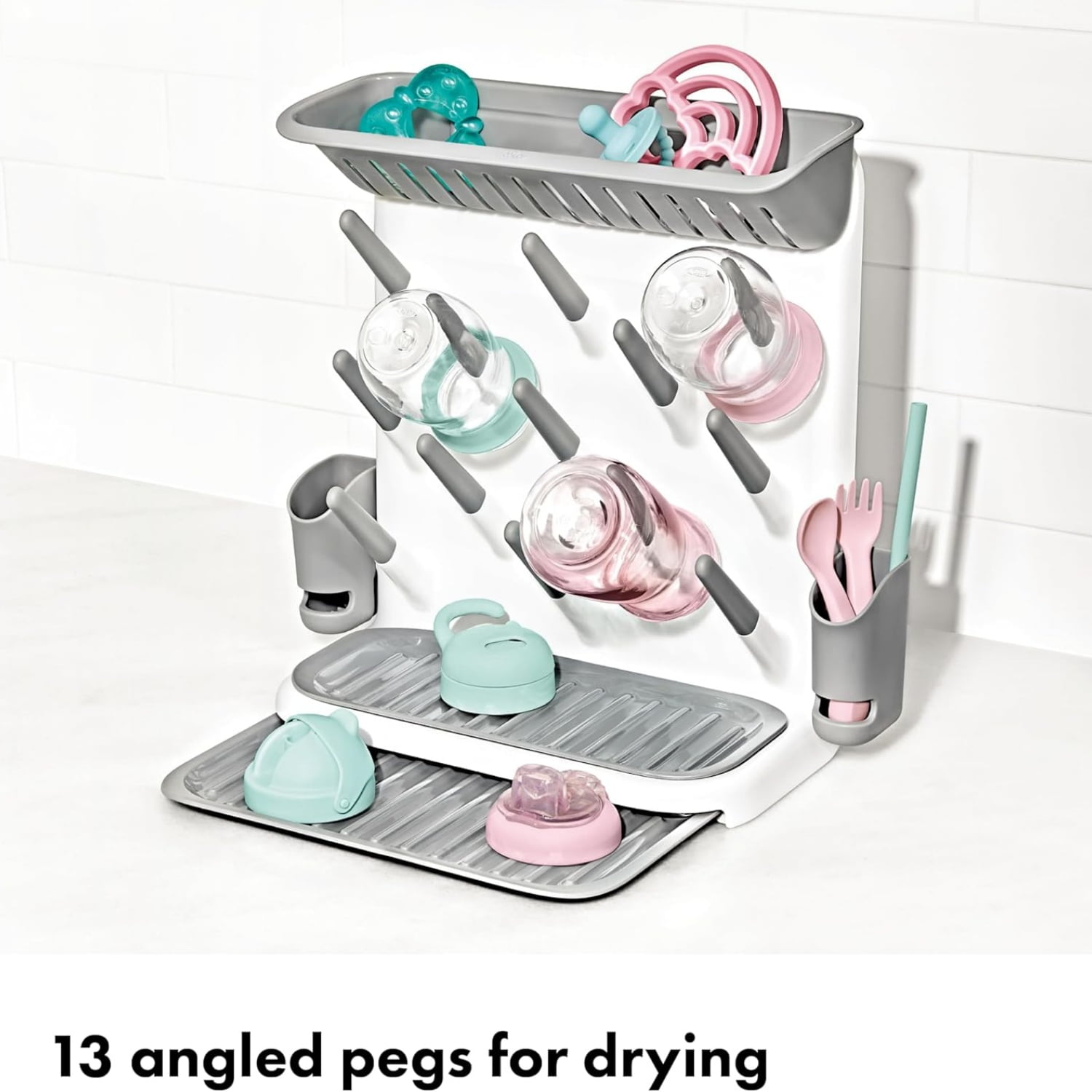 Expandable Drying Rack – Space-Saving Drying Rack | Newborn and Baby Essentials | Breastfeeding Essentials | Dry Baby Bottles | Save Space in Kitchen