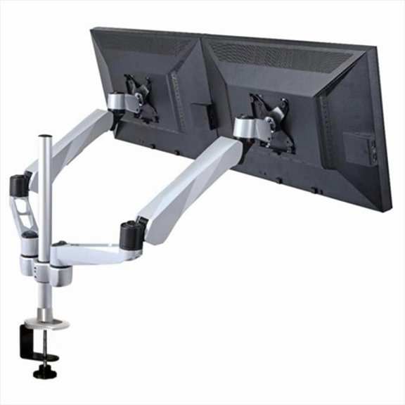 Expandable Dual Monitor Desk Mount - Black - Adjustable Spring Arm - Ergonomic Design