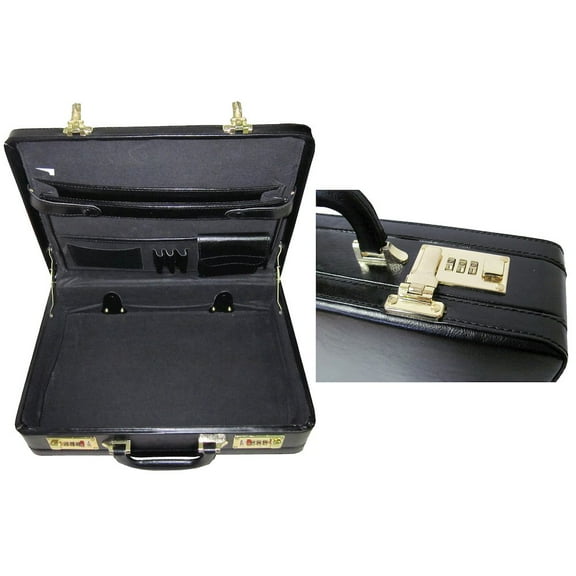 Expandable Executive Faux Leather Attache Case