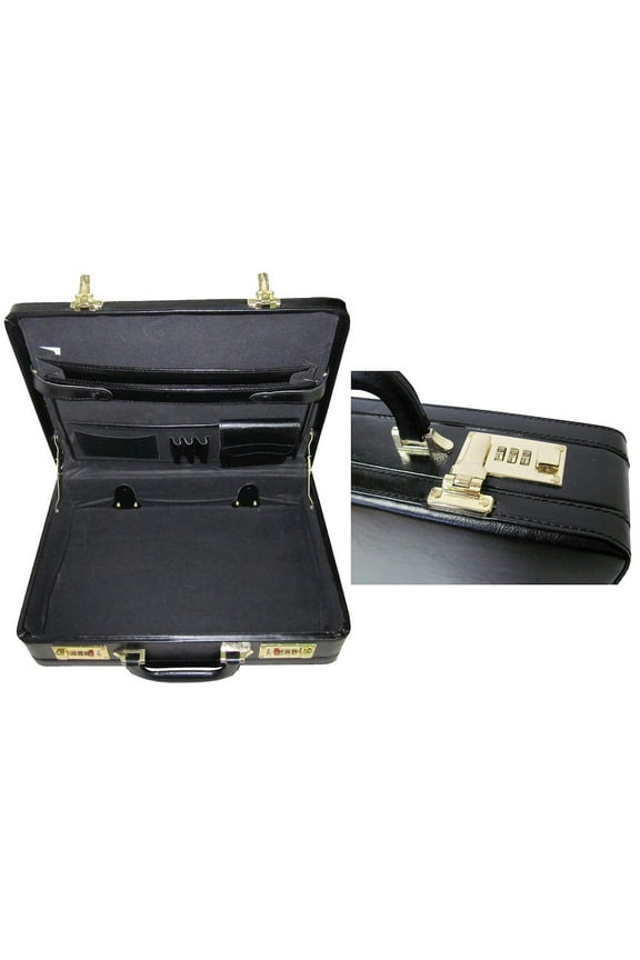 Expandable Executive Faux Leather Attache Case