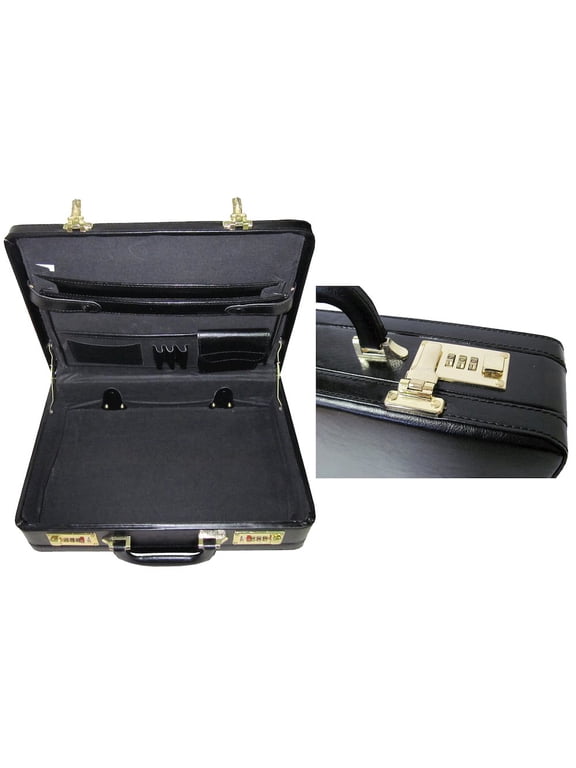 Expandable Executive Faux Leather Attache Case