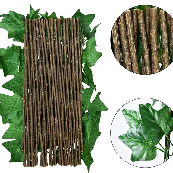 Expandable Faux Ivy Privacy Screen, Artificial Ivy Fence for Garden, 1 Pieces