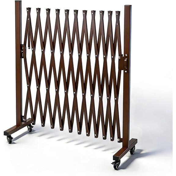 Expandable Fence, 11.5FT Expandable Barricade, Portable Folding Barricade Gate with Locking Casters, Adjustable Mobile Barricade Metal Traffic Fence
