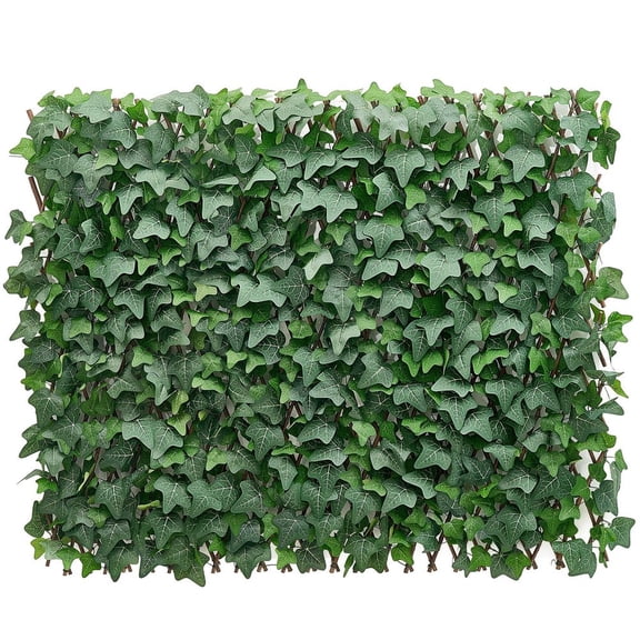 Expandable Fence Privacy Screen 25 x 126 in Artificial Ivy Plant Wall Decorative Faux Greenery Backdrop Hedges with 50 Zip Ties for Balcony Patio Outdoor