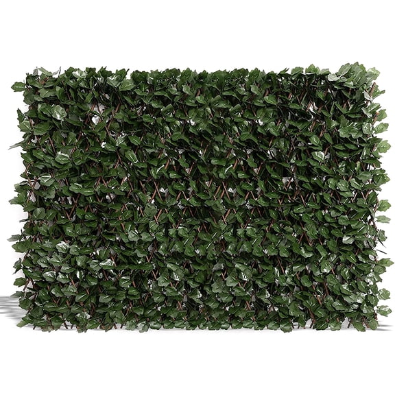 Expandable Fence Privacy Screen for Balcony Patio Outdoor(Double Sides Leaves), 1PC Faux Ivy Fencing Panel Backdrop Garden Backyard Home Decorations
