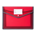 thumbnail image 1 of Expandable File Folder Ecohintz Thick A4 Expandable Plastic File Folder - Transparent Document Holder with No Divider - Storage for Receipts, Paper, Bills, Letters - Easy Label, Document Holder, Red, 1 of 9