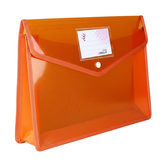 Expandable File Folder, Plastic Document Wallet with Button Closure, for Legal Paper School Office Organization (Orange2)