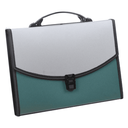 Expandable File Folder, Portable Pocket Folder (Silver Green)