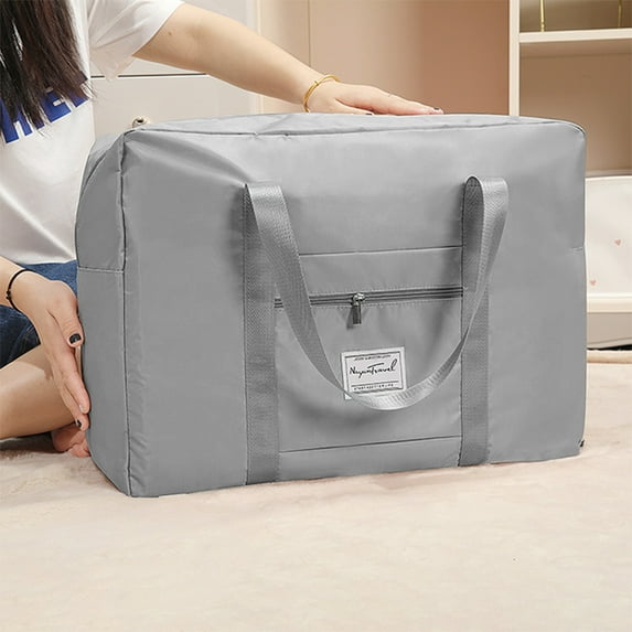 Expandable Foldable Travel Duffel Bag with Trolley Sleeve, Lightweight Gym Sports Bag for Weekend Trips, Large Capacity Shoulder Bag with Multiple Pockets