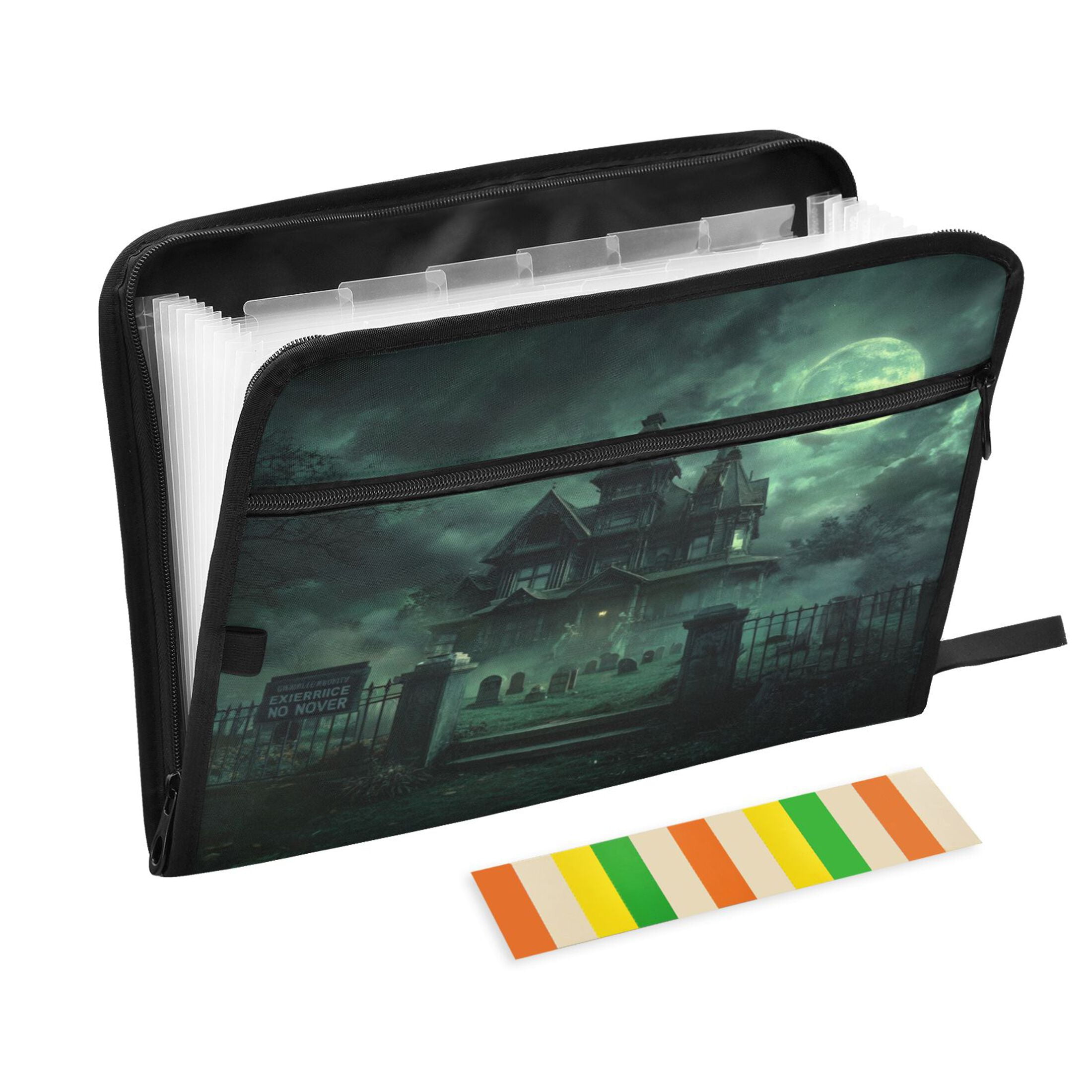 Expandable Folder with Colored Tabs, Desktop Folding Folder for Organizing Files by Category, with 13 Pockets, Suitable for Office Use Grave Markers Stand in Rows