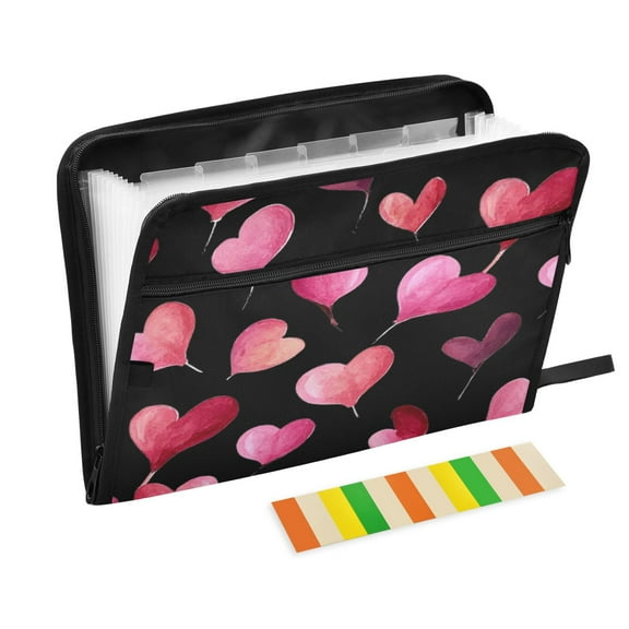 Expandable Folder with Colored Tabs, Desktop Folding Folder for Organizing Files by Category, with 13 Pockets, Suitable for Office Use Illustrated Balloon