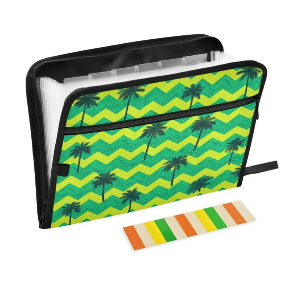 Expandable Folder with Colored Tabs, Desktop Folding Folder for Organizing Files by Category, with 13 Pockets, Suitable for Office Use Pattern Combination