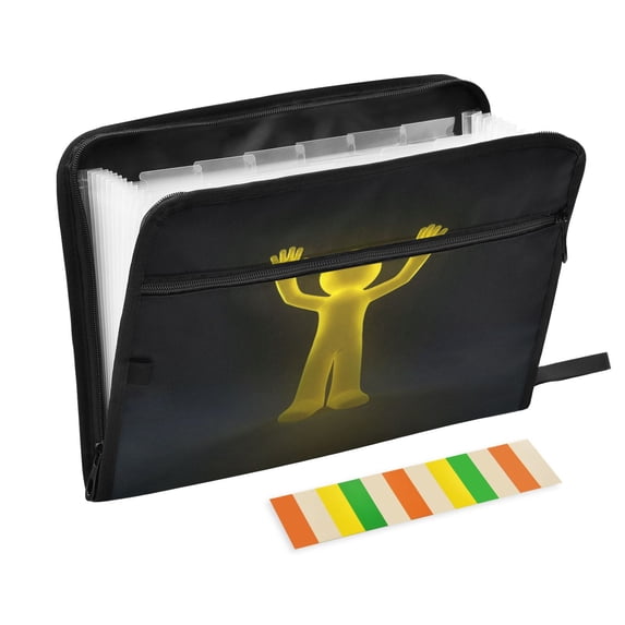 Expandable Folder with Colored Tabs, Desktop Folding Folder for Organizing Files by Category, with 13 Pockets, Suitable for Office Use Minions