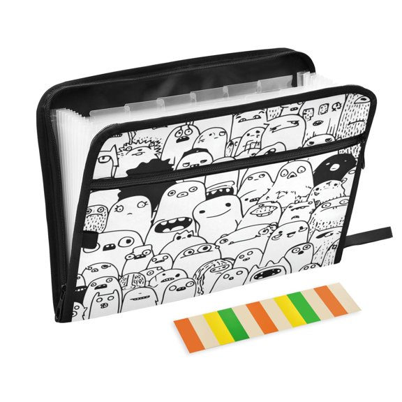Expandable Folder with Colored Tabs, Desktop Folding Folder for Organizing Files by Category, with 13 Pockets, Suitable for Office Use Monster