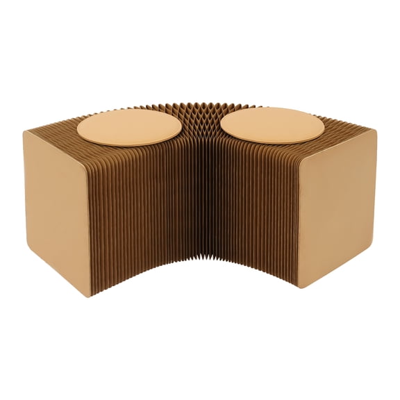 Expandable Folding Paper Bench, Honeycomb Kraft Paper Seating, 220lbs Capacity For Home Camping, Brown