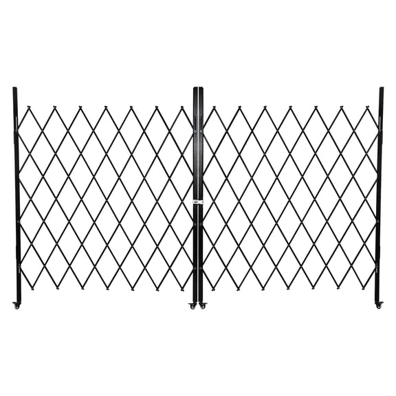 Expandable Folding Security Gate – Heavy Duty Steel Accordion Door with 360° Rolling Wheels – Portable, Temporary Barrier