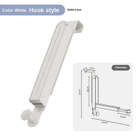 Expandable Folding Wall Hook - Portable Drying Rack, Hidden Robe, Towel, Coat Hook,Door Back Hooks,Sticky Towel Hanger A,1 * Door Back Hooks,Black