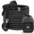 thumbnail image 1 of Expandable Garden Hose - 100 FT - with Multi Pattern Spray Nozzle – Durable, Flexible, Multipurpose (Black), 1 of 7