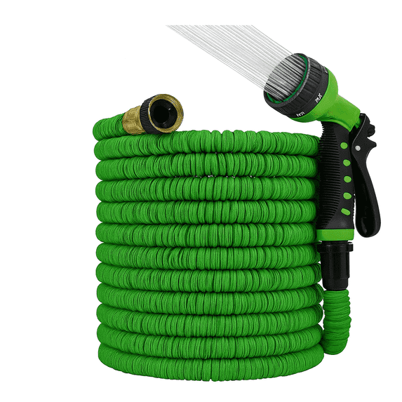 Dasoch Garden Hose 25 ft with 7 Spray Nozzles,Dasoch -Green-(Patent Pending Design)