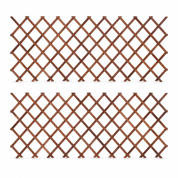 Expandable Garden Trellis, 2-Piece Set, 38" x 89", Brown Cedar Wood, for Climbing Plants and Wall Decoration, Indoor and Outdoor