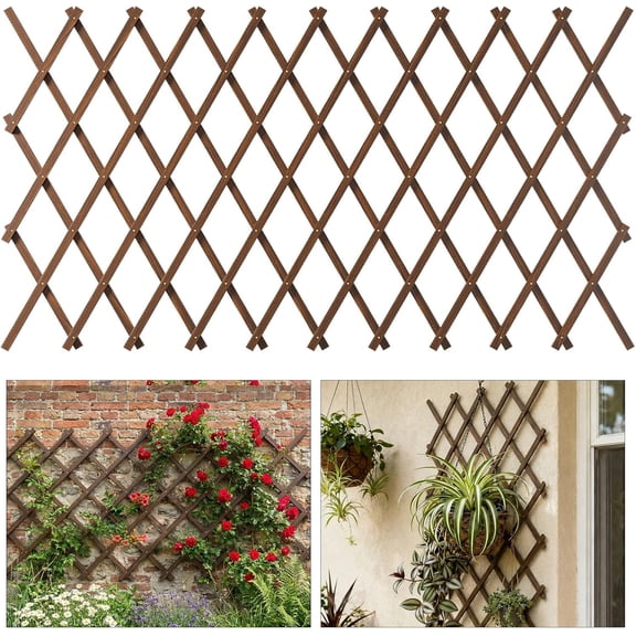 Expandable Garden Trellis, Trellis for Climbing Plants Outdoor, Wooden Lattice Fence Wall Panel Panels Outside, Vine Ivy Rose Clematis (37" x 90", 1PC)