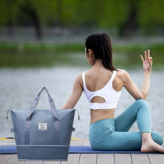 Expandable Gym Duffle Bags, Large Capacity Sports Travel Overnight Bags For Men And Women, Cloth Material, Dry And Wet Separation, Multi-Purpose Tote Bag