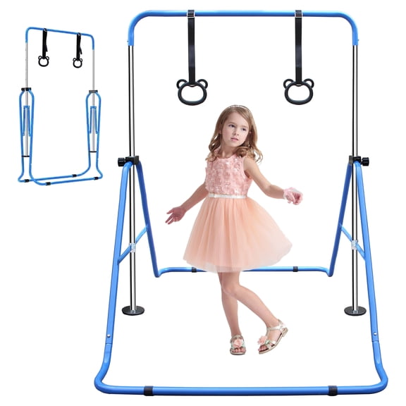 Expandable Gymnastics Bars, Adjustable Height Gymnastic Horizontal Bars, Children Junior Training Bar, Indoor Outdoor Folding Training Monkey Bars For Kids Aged 3-9