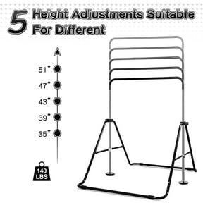 Expandable Gymnastics Bars with Ring, Adjustable Height Gymnastic Horizontal Bars, Gym Junior Training Bar Children Folding Training Monkey Bars for Kids