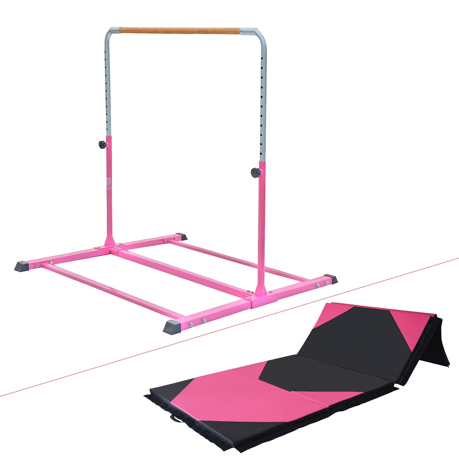 Expandable Gymnastics Training Jr Kip Bar Pro w/ Mat Adjustable (3