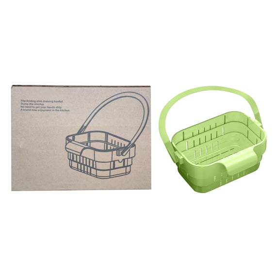 Expandable Hanging Dish Drying Rack – Collapsibles Over-the-Sink Drains Basket with Flip Cover, Space-Saving Colander for Fruit, Vegetables, Pasta & Utensils, Stretchable Kitchen Sink Strainer (1Pc)