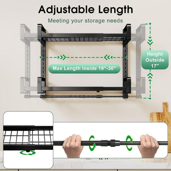 19"- 30" Expandable Hanging Pot Rack