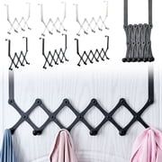 Expandable Hat Rack, Coat Rack Wall Mount, Stainless Steel Hat Rack for Wall, Hat Storage for Baseball Caps, Black 5 hooks