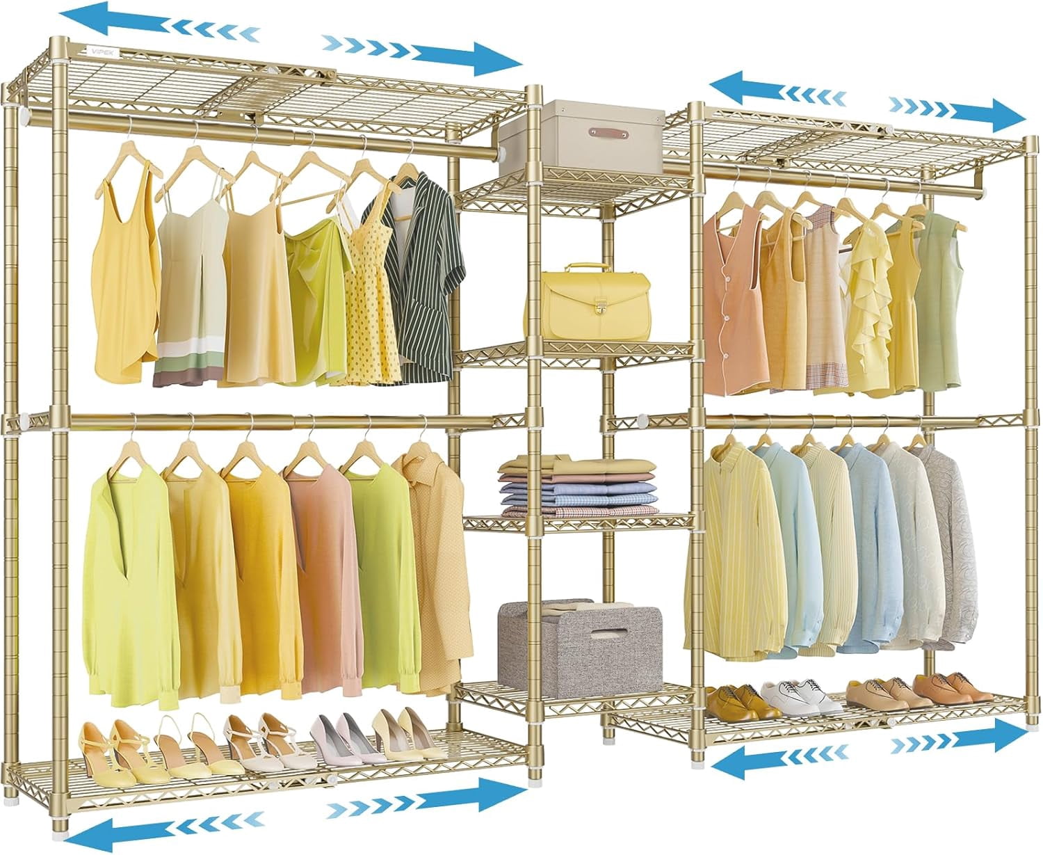 Expandable Heavy Duty Clothes Rack Adjustable from to with Adjustable ...
