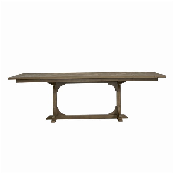 Expandable Hickory Veneer Dining Table, Almond Finish Counter Height with Geometric Top