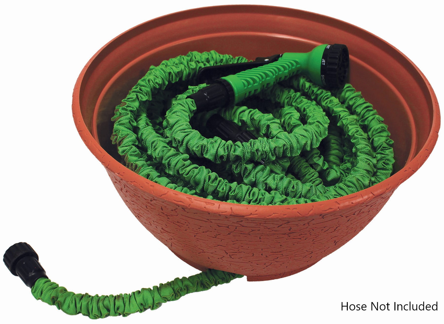 Rustic Terracotta Expandable Hose Storage Pot with Weather Resistant Feature