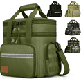 thumbnail image 1 of Expandable Insulated Lunch Bag w/Leakproof Design - 24 Can Capacity, Double Deck Cooler Box with Adjustable Shoulder Strap & Side Pockets for Men & Women - Durable for Work, Travel, Outdoor, Green, 1 of 8