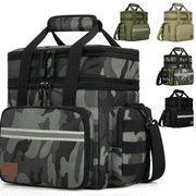 Expandable Insulated Lunch Bag with Leakproof Design - 24 Can Capacity, Double Deck Cooler Box with Adjustable Shoulder
