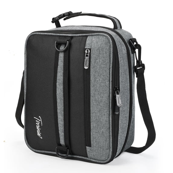 Tirrinia Solid Print Work Office Travel Picnic with Adjustable Shoulder Thermal Polyester Lunch Bag