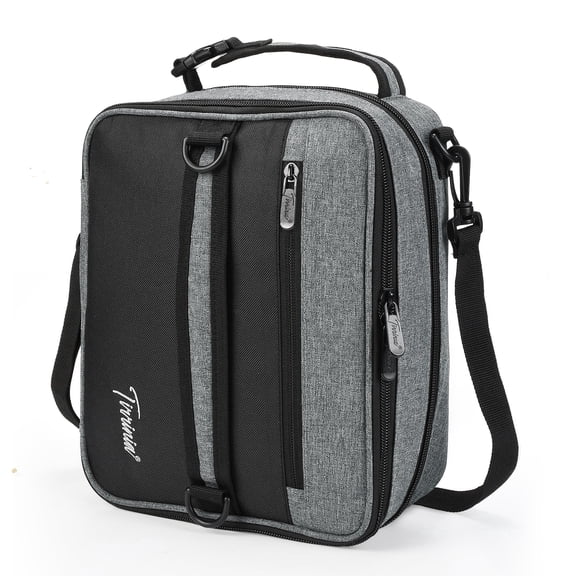 Tirrinia Solid Print Work Office Travel Picnic with Adjustable Shoulder Thermal Polyester Lunch Bag