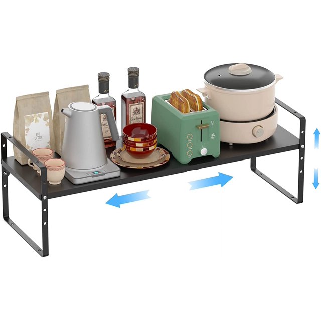 Expandable Kitchen Shelf Organizers, Stackable Metal Pantry