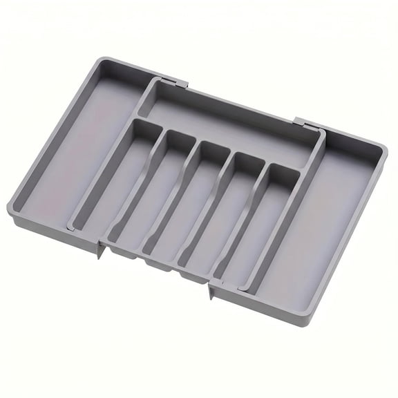 Expandable Kitchen Drawer Cutlery Organizer Plastic Divided Knife Fork Utensil Storage Tray for Kitchen