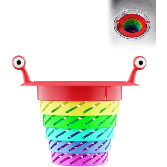Expandable Kitchen Sink Strainer, Adjustable Over-Sink Colander with Rainbow Basket, Foldable Multi-Color Fruit Vegetable Pasta Drainer for Home Kitchen