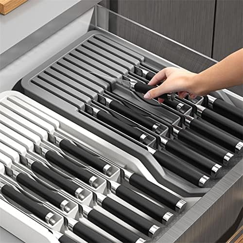 Expandable Knife Organizer for Drawer - Retractable and Adjustable Knife Block Holder Insert, Secure Storage Tray for Kitchen Countertop Organization$$Home Decor, Kitchen, & Other