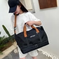 thumbnail image 1 of Expandable Large Travel Tote Bag for Women, 18x11x10 Inch Carry-On Duffel with Trolley Sleeve, Wet Pocket, Multi-Functional Gym Sports Shoulder Bag (Gray/Red/Black), 1 of 7