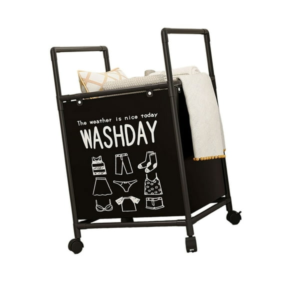 Expandable Laundry Hamper with Rolling Wheels Foldable Metal Frame Multiple Layer Storage Basket for Bedroom