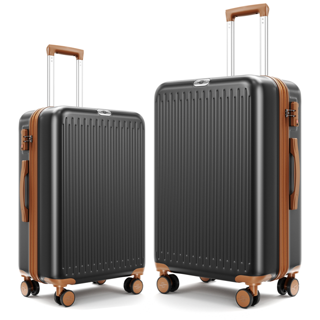 Expandable Luggage 2 Piece Sets (20"&24") Hardside Suitcase Set with