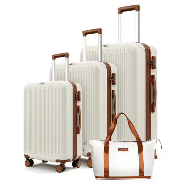 Expandable Luggage 3 Piece Sets Hardside Suitcase Set with Expandable