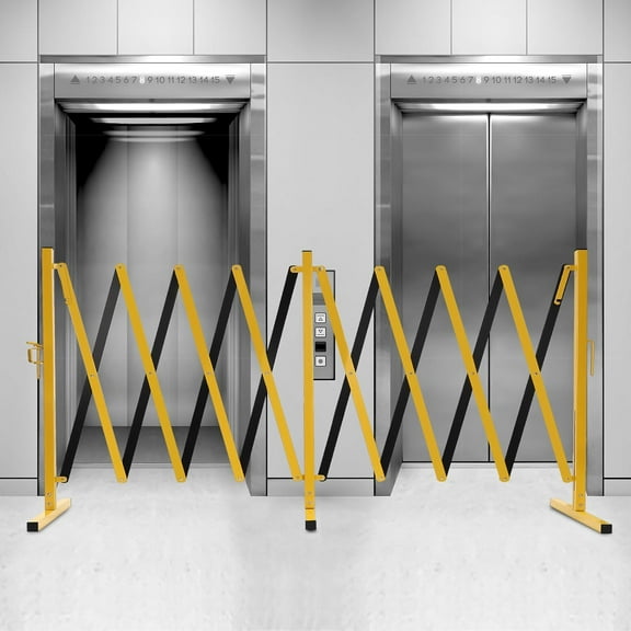 Expandable Metal Barricade, 16.4 Feet Mobile Safety Gate Scissor Gate, Portable Retractable Fence, Indoors Outdoors Retractable Traffic Fence (without Casters)