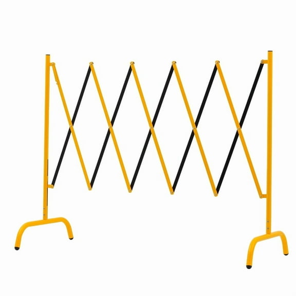 Expandable Metal Barricade, 8.2 Feet, Portable Safety Barrier with Casters, Flexible Fence Mobile Barrier Gate, Adjustable Traffic Fence